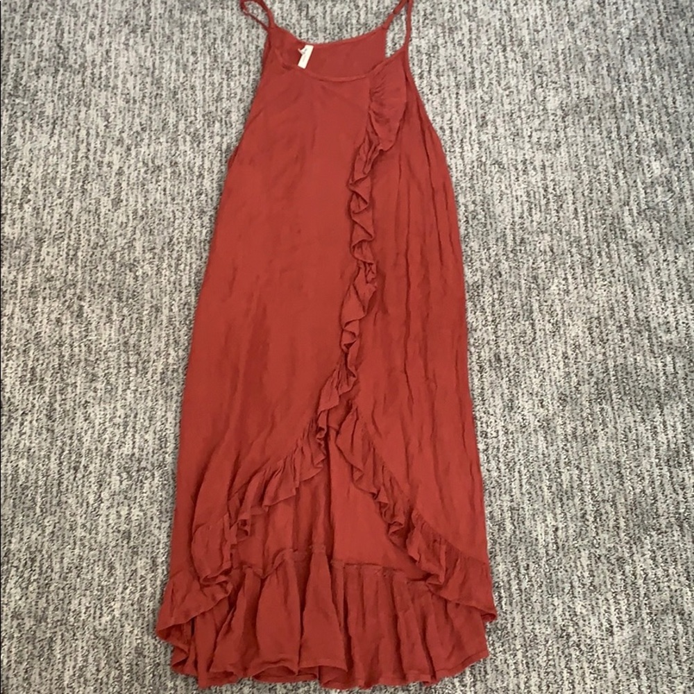 Rust Boho Midi Dress